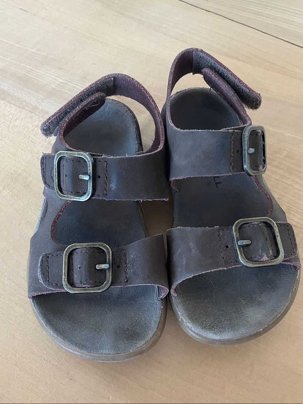 Merrell bare steps Brown Leather Double-Buckle Sandals